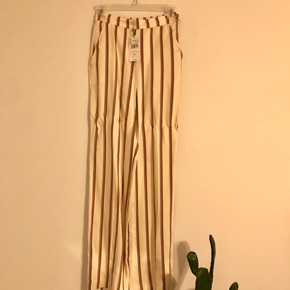 Mango high waisted striped pants